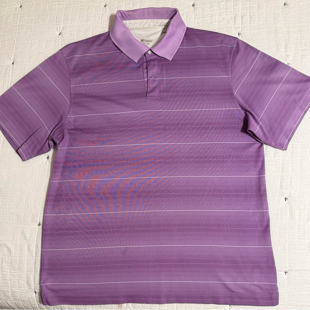 Cutter & Buck Lavender Striped Polo Shirt